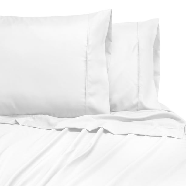 75" Wrinkle Free Microfiber Polyester Twin Size Bed Sheet Set White