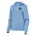 thumbnail image 2 of Women's-Antigua  Heather Powder Blue New York City FC Justice Pullover Hoodie, 2 of 3