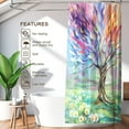 thumbnail image 3 of Oil Painting Tree Shower Curtain, Colored Seasons Tree Shower Curtain for Bathroom with Hook Polyester Fabric Washable Shower Curtain Set Home Office Decor Curtain, 3 of 6