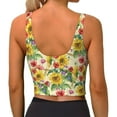 thumbnail image 3 of Fotbe Sunflower Cornflower Poppy Pattern Womens' Sports Bra Longline Wirefree Padded with Medium Support Sports Moisture-Wicking Workou Vest,Tank Top-XX-Large, 3 of 9