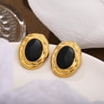 thumbnail image 6 of Soleilie Big Chunky Gold Earrings for Women Vintage Black Oval Earring Onyx Statement Earrings Trendy Jewelry, 6 of 6