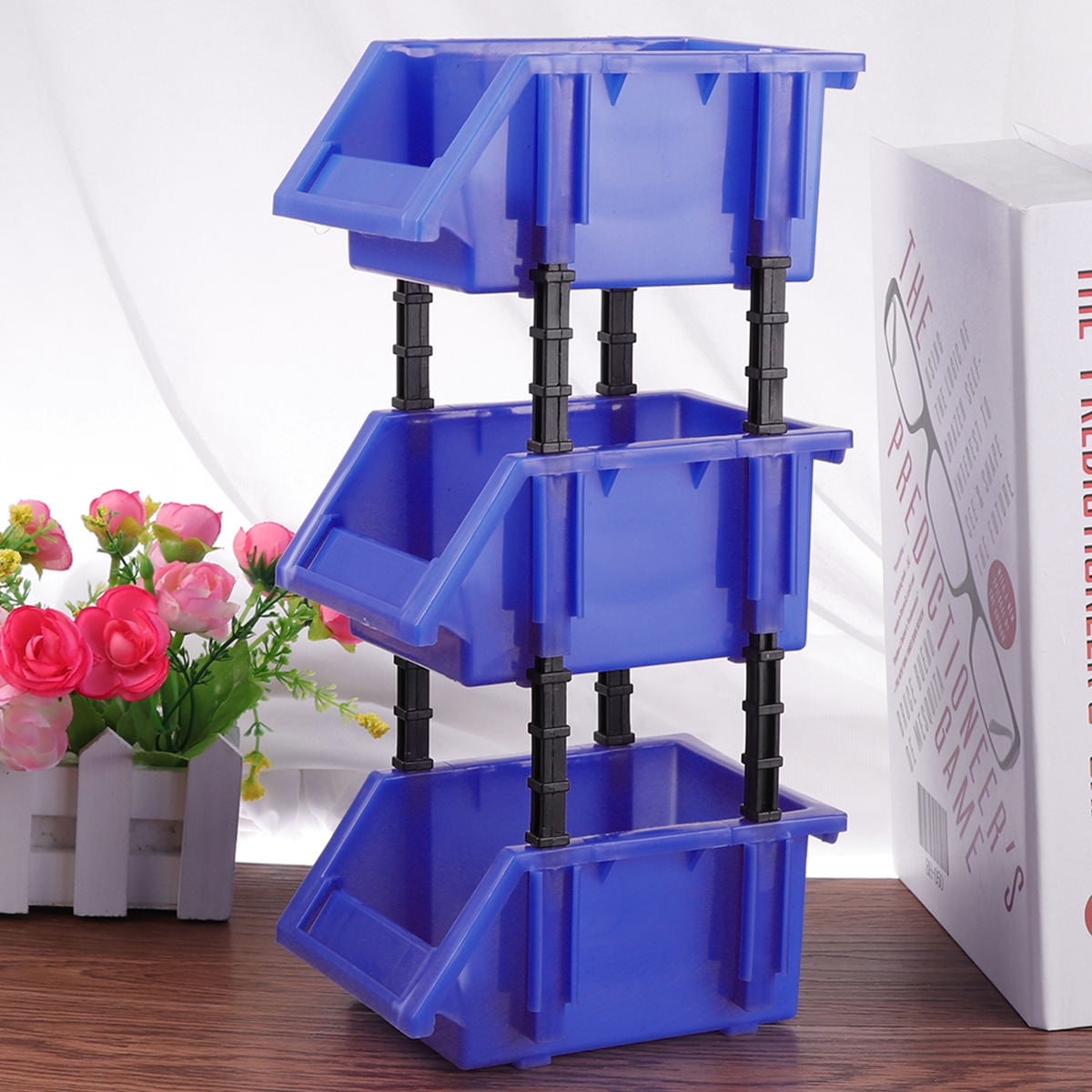 Raindrops 3-Piece Plastic Craft Storage Containers Set Organizer Boxes for Home, Office, and Art Supplies
