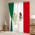 thumbnail image 3 of Manfei Mexico Flag Blackout Curtains Set of 2 (52x84 Each),Cultural Pride Curtain,Green White Red, 3 of 7