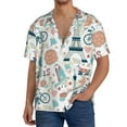 thumbnail image 3 of Xecao offers the Eiffel Tower for Men's Casual Short-sleeved Shirt, a button-up collared shirt with a pocket, perfect for beach vacations and yacht travel in the Large size., 3 of 7