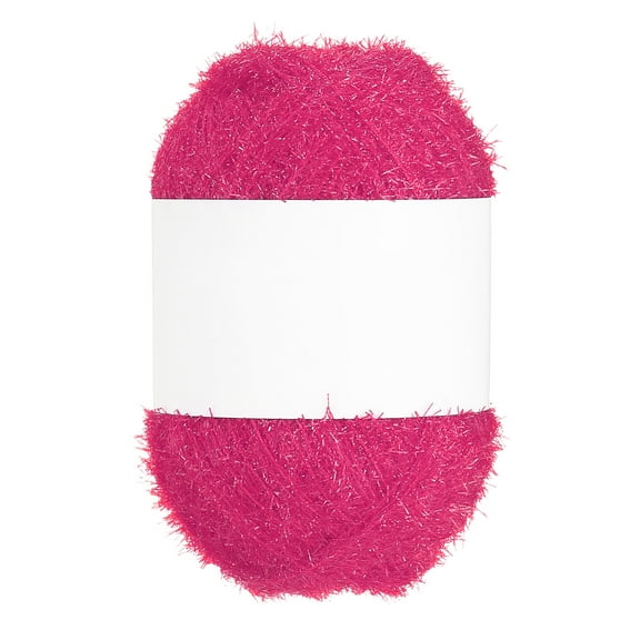 218 Yard Scrubbie Yarn, Sparkle Yarn Polyester Scrubbie Sparkle Glass for Dishcloths Crocheting Knitting DIY Crafts Blanket Rug Sweater Scarf Hat, Rose Red