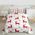 thumbnail image 2 of jejeloiu Wild Deer Bedding Comforter Set,Jungle Animal Twin Comforter Sets,Merry Christmas Snowflake Bedding Set For Girl,Red White Home Decor Reversible,2pcs, 2 of 8