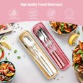 thumbnail image 3 of shiyou-Travel Utensils with Case, 2 Sets Reusable Utensils Set with Case, Camping Utensil Set, Portable Silverware Lunch Utensils Set for Work Camping School, 3 of 4
