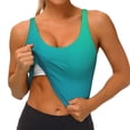 thumbnail image 3 of Fotbe Green Turquoise Teal Sujetador Deportivo Largo sin Aros para Mujer con Almohadillas y Soporte Medio, Transpirable y Absorbente, Camiseta Tipo Chaleco o Tank Top-Large, 3 of 8