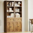thumbnail image 2 of 5-Tier Bookcase with Drawer and Cabinet, Modern Bookshelf for Home Office, Living Room or Bedroom, Easy Assembly & Stable Structure, Vintage, 2 of 8