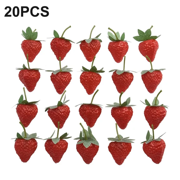 Fake Strawberry Decorative Artificial Plastic Fruit Display For Kitchen Newest