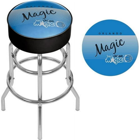 Orlando Magic NBA Hardwood Classics Padded Swivel Bar Stool - Blue, Silver