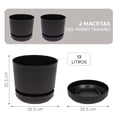thumbnail image 3 of Set 2 Macetas 35cm Moderna Minimalista Interior Exterior negro Elly Decor ED-MCA02-35CM, 3 of 7