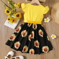 thumbnail image 2 of PatPat Toddler Red/Yellow Top Sunflower Floral Print Dress, 2 of 6