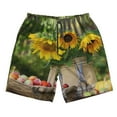 thumbnail image 4 of Bixox Men's Vintage Wooden Bucket printing Casual Classic Fit Short Summer Beach Shorts, 4 of 6