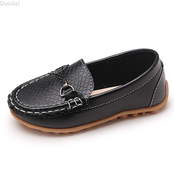DuoJiaJ Boys Casual Leather Sneakers For Kids Soft Sole Non Slip耐磨 Toddler School Shoes Lightweight Comfortable Everyday Walking Boys Lightweight Sneakers For School Size 6,Black