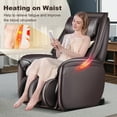 thumbnail image 2 of Costway Massage Chair Full Body SL Track Zero Gravity with  Pillow Reversible Footrest Heat Brown, 2 of 11