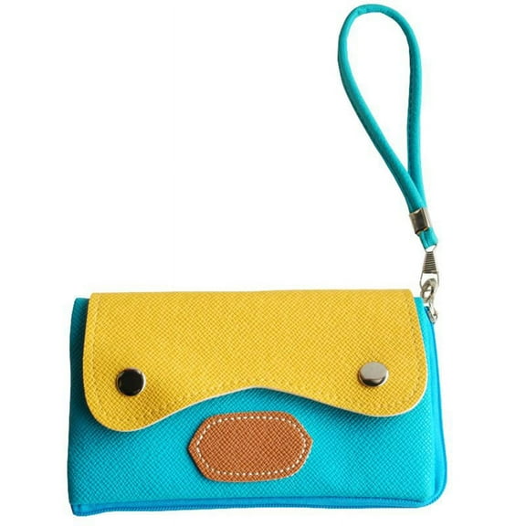 [Sweet Orange] Colorful Leatherette Mobile Phone Pouch Cell Phone Case Clutch Pouch