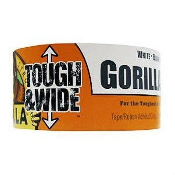 Gorilla Tough & Wide Tape, White, 2.88-In. x 25-Yds. 1 Pack