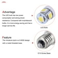 thumbnail image 4 of Uxcell 1.14"x0.43" 5-Surface 24V 1W E10 Mini LED Bulbs Lights Metal White 4Pcs, 4 of 6