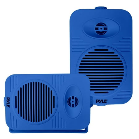 3.5” 2-Way Indoor/Outdoor Speaker System - 1/2” High Compliance Polymer Tweeter (Blue)