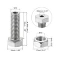 thumbnail image 2 of Unique Bargains M10x30mm Hexagon Fasteners Hollow Screw Bolts with Nuts 2 Pack, 2 of 5