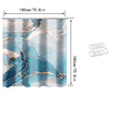 thumbnail image 3 of Yidarton Blue Marble Shower Curtains 72''*72'' Waterproof Fabric Bathroom Shower Curtains Set with 12 Hooks Watercolor Decorative Modern Accessories, 3 of 5