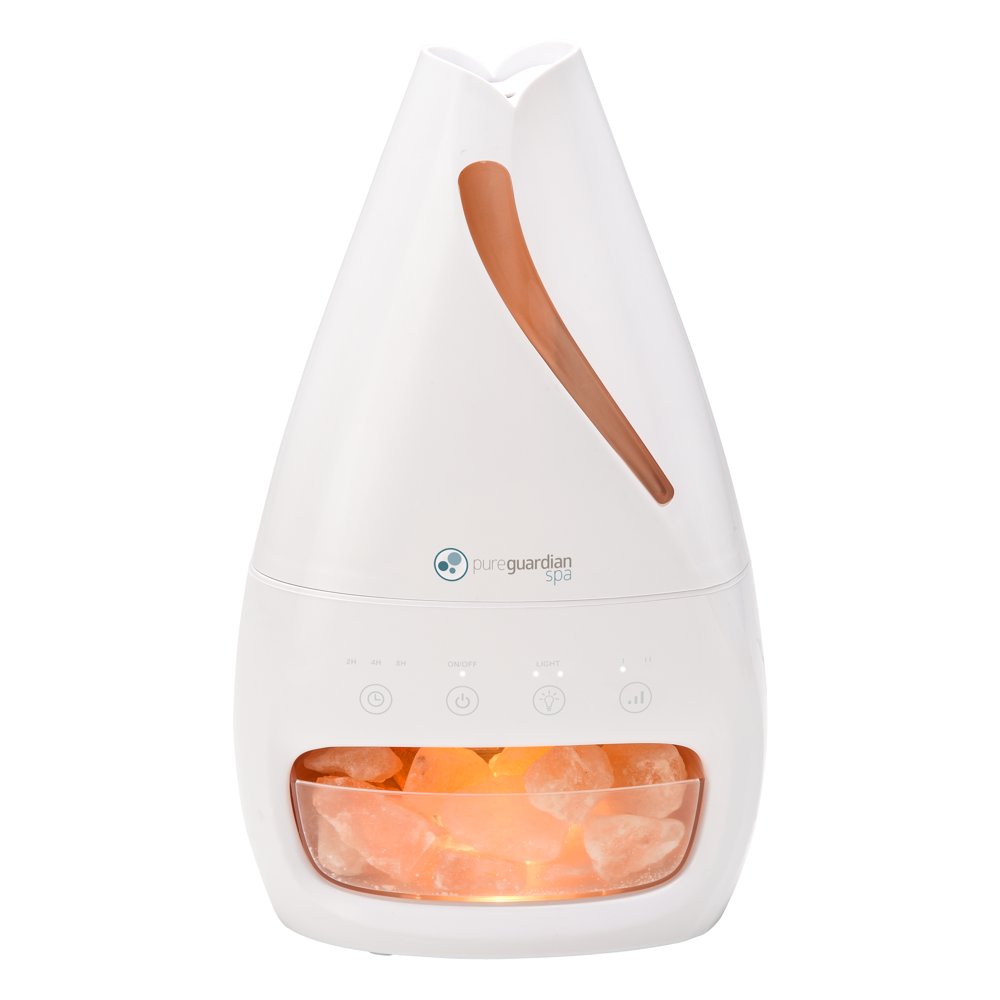 PureGuardian Himalayan Salt Lamp Ultrasonic Humidifier with Aroma Tray