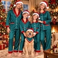 thumbnail image 4 of Goodw7 Family Christmas Sleepwear Set, Satin Button Front Holiday Pajamas with Smooth Soft Fabric for Family Gatherings and Holiday Cards, Womens, 4 of 6