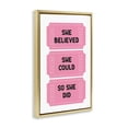 thumbnail image 3 of Stupell Industries She Believed Girl Power Tickets Gold Framed Floater Canvas Wall Art, design by Lettered and Lined, 31 x 21, 3 of 9