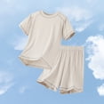 thumbnail image 5 of Hiijoy Big Boy Summer Outfits Unisex Short Sleeve Sports Tshirt Shorts Set, Sizes 9-10Y, 5 of 5