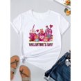 thumbnail image 3 of Valentine's Day Print T-shirt, Casual Short Sleeve Crew Neck Top For Spring & Summer, Women's ClothiCamisetas para mujer, lindas camisetas con estampado gráfico, de manga corta, estilo casual, para ve, 3 of 6