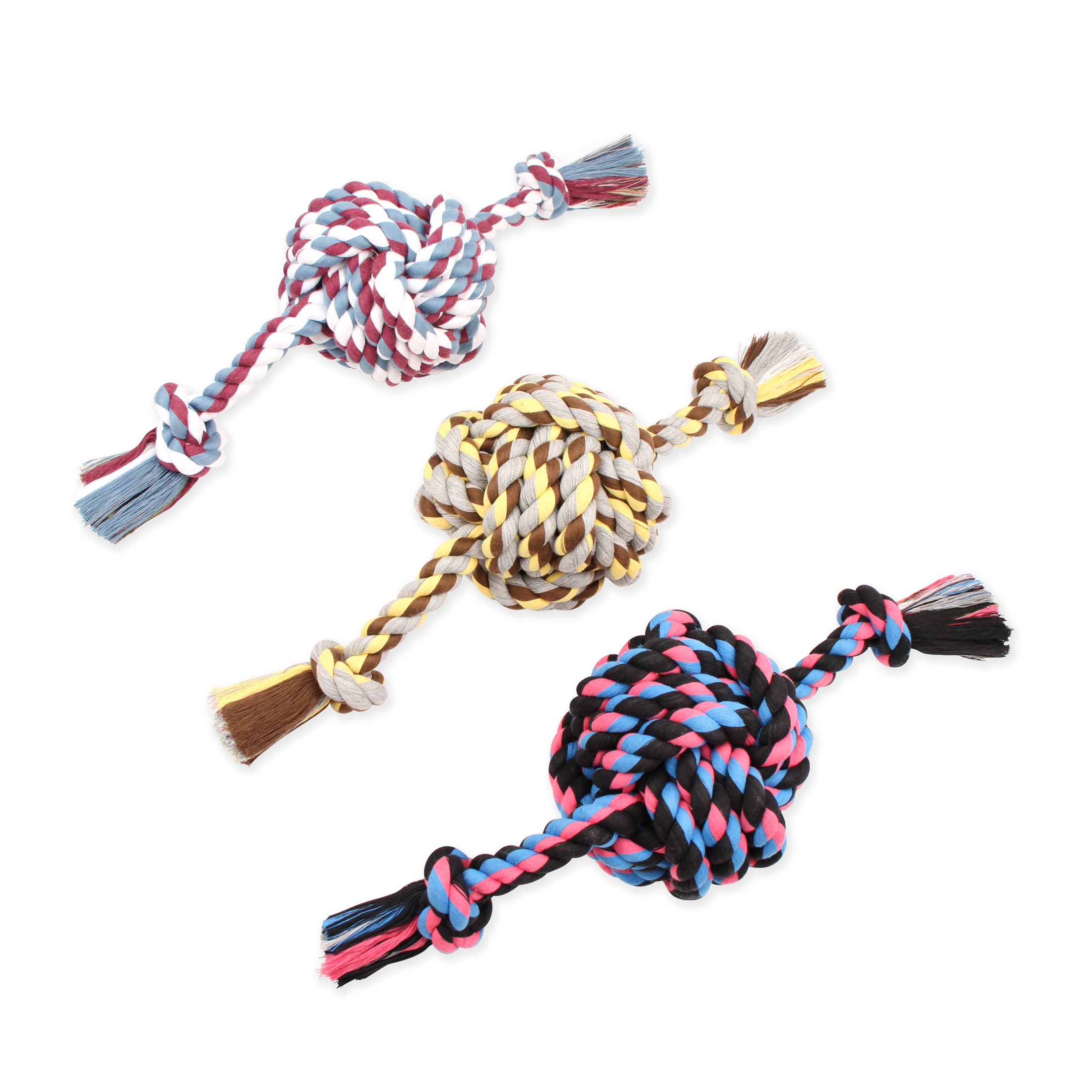 Mammoth Pet Products Colossal 25" Color Monkey Fist Ball Dog Toy with Rope Ends