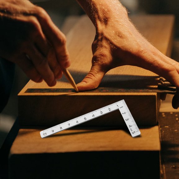 ETEREAUTY Professional Stainless Steel Woodworking Square Ruler for Precise Angle Measurement and Accurate Carpentry Work