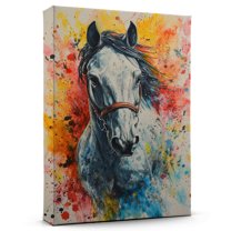 Horse Gray Thoroughbred Canvas Wall Art Animal Decor, Horse Gray Thoroughbred Canvas Prints Wild Animal Artwork for Living Room Bedroom Office 190HD635