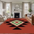 thumbnail image 2 of Triangle Combination Pattern Area&nbsp;Rug 5x8ft Black Green Red Retro Decor Non-Slip&nbsp;Washable Square&nbsp;Rugs Soft Felt Indoor Floor Mat for Bedroom Kitchen Living Room Bathroom, 2 of 9