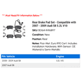 thumbnail image 2 of Rear Brake Pad Set - Compatible with 2007 - 2009 Audi S8 5.2L V10 2008, 2 of 2
