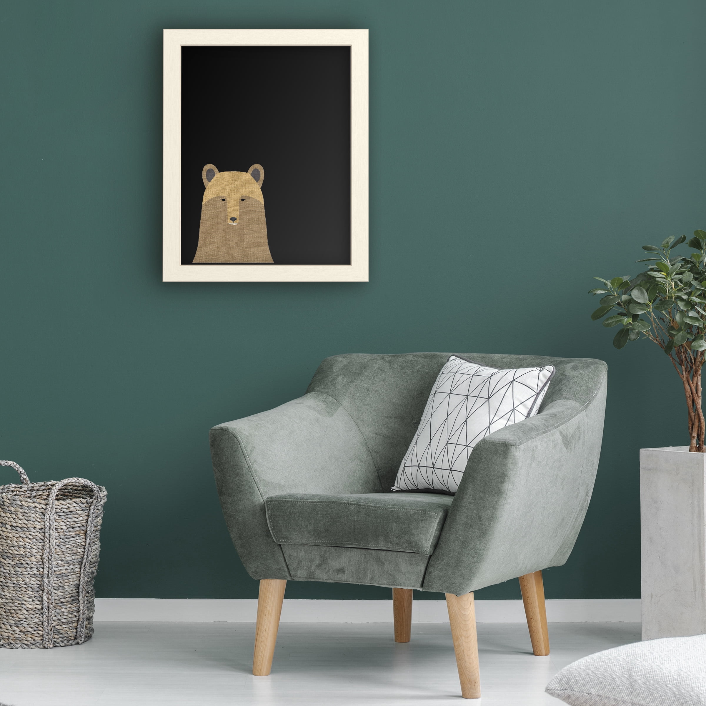 Trademark Fine Art 'Grizzly Bear Linen' Chalkboard by Annie Bailey Art