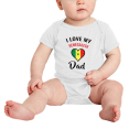 thumbnail image 2 of I Love My Senegalese Dad Heart Flag Baby Bodysuits Newborn Clothes (White, 0-3 Months), 2 of 5
