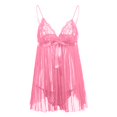 thumbnail image 3 of Gibobby Ropa interior mujer sexy Lencería para mujer con encaje frontal abierto, ropa de dormir halter Nighty(Rosa, M), 3 of 4