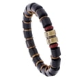 thumbnail image 2 of Nvzi Pulsera elástica con cuentas de madera para hombre, color negro, 2 of 5