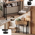 thumbnail image 2 of Ktaxon Wood Folding Computer Desk Office Laptop PC Work Table Home Drawer & Keyboard Tray, Brown, 2 of 6