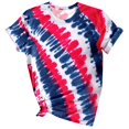 thumbnail image 1 of CHOK Hauts d'Été pour Femmes, T-Shirt Imprimé Teinture sur Nœuds à Col Rond et Manches Courtes, Tunique Décontractée pour Vacances, 1 of 3