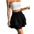 thumbnail image 4 of Casual Plain Layered/Tiered Black Women Skirts, 4 of 5