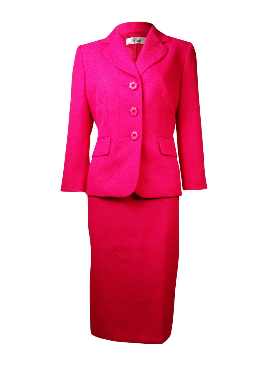 Le Suit Womens Textured Mini Plaid 1 Button Shawl Collar Skirt Suit