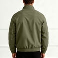 thumbnail image 3 of Dweltoz Men's Lightweight Bomber Jacket Casual Stand Collar Zip Up Soft Outerwear with Side Pockets Fall Winter Fashion Jackets,Army Green 3XL, 3 of 5