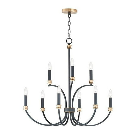 

Charlton 9 Light Chandelier Ceiling Light Black & Antique Brass