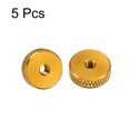 thumbnail image 3 of Unique Bargains Écrou Plat Moleté - M3 x 12mm x 4mm Écrous de Pouce Verrouillage Écrous de Réglage Alliage d'Aluminium Doré 5 Pcs, 3 of 4