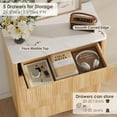 thumbnail image 6 of Selooye Fluted 5 Drawers Dresser, 47" Tall Modern Chest of Drawers with Faux Marble Top, Curved Profile Design, Wood Drawer Organizer for Bedroom, Living Room, Hallway, Entryway, Natural Oak, 6 of 8