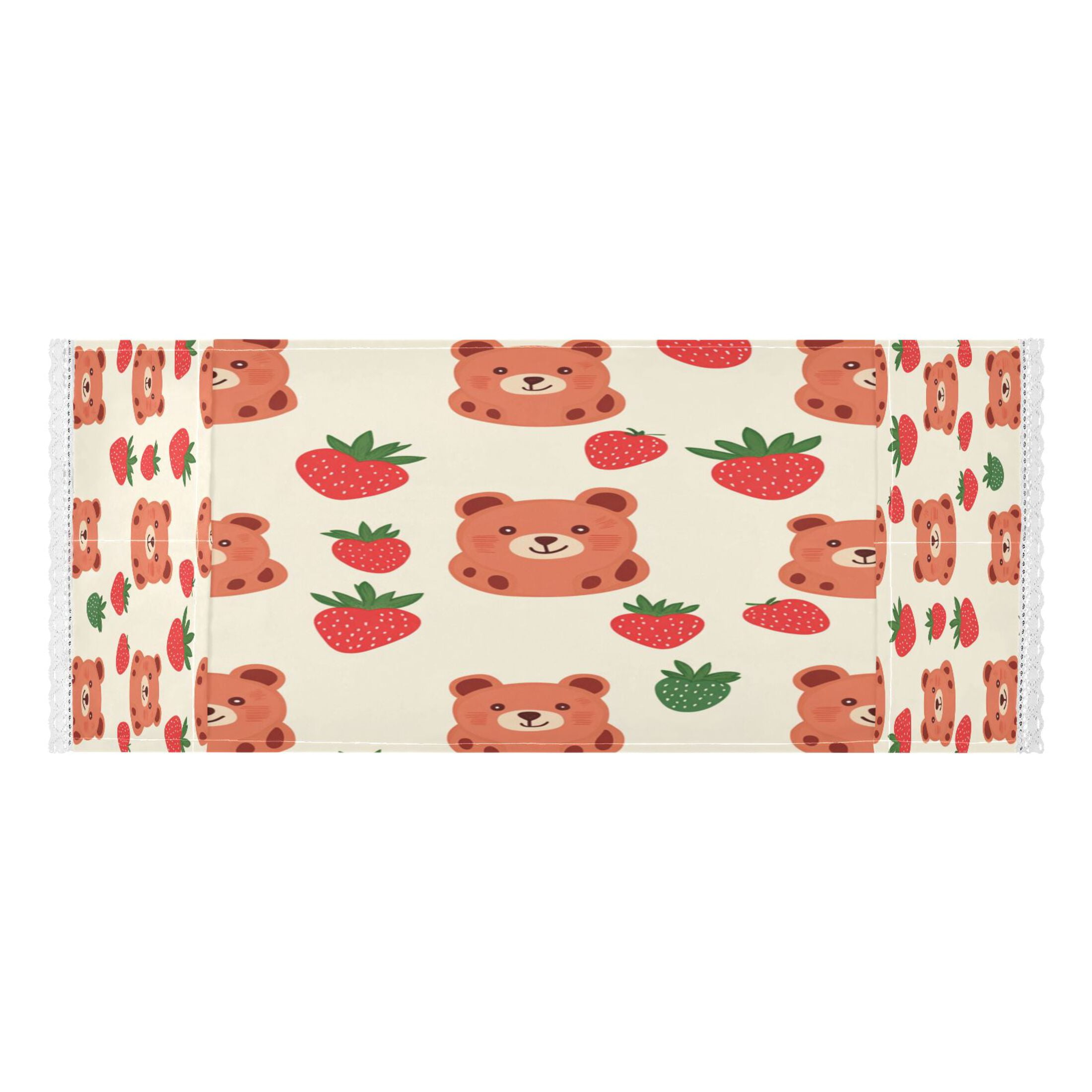 Strawberry BearWasher and Dryer Covers Dust-Proof and Oil Resistant Fridge Cover with 4 Storage Pockets Washing Machine Top Cover for Laundry Kitchen Home 51.2 x 22 In