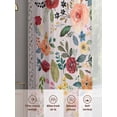 thumbnail image 6 of Pink Flowers Sheer Curtains 96 Inch Length 2 Panels Set, Spring Farmhouse Floral Leaves Vintage Voile Window Treatment Semi Sheer Long Curtains Drapes for Bedroom/Living Room/Kitchen 52"x96"x2, 6 of 7